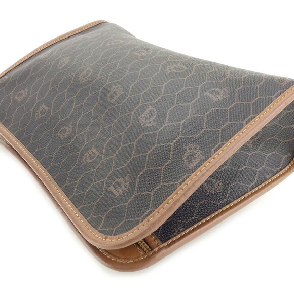 DIOR Clutch Bag Logo Pattern PVC ?~ Leather Authentic USED T8881 - Picture 2 of 7